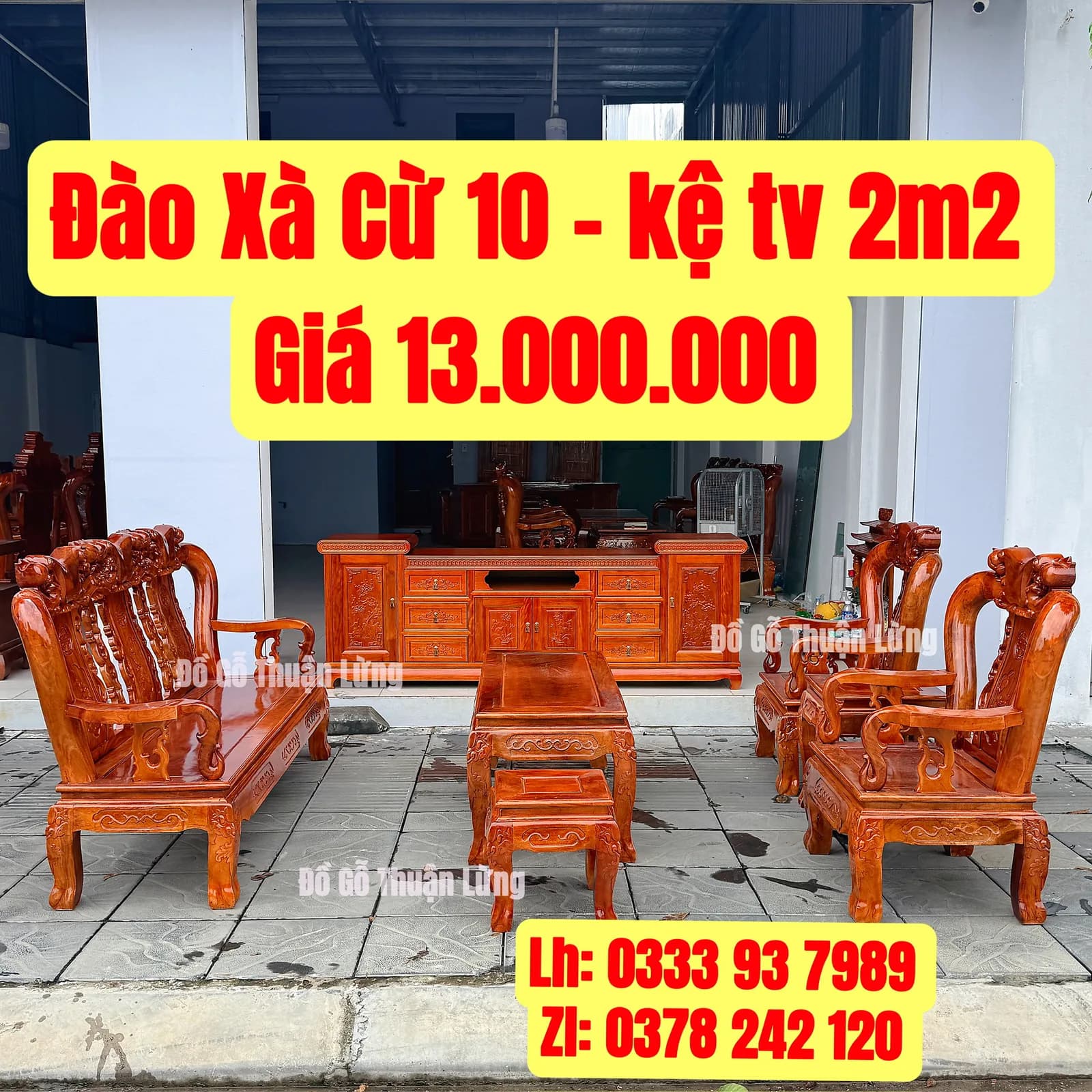 Combo Đào Xà cừ tay 10 + kệ tivi 2m2