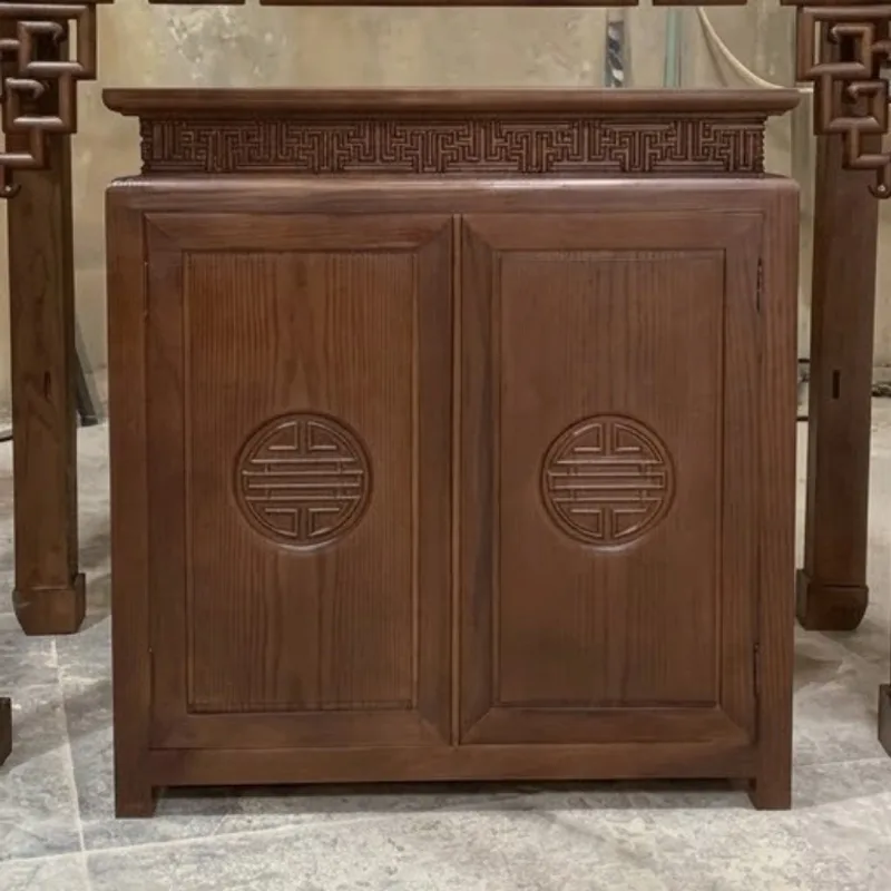 Tủ cơm và bàn cơm gỗ sồi